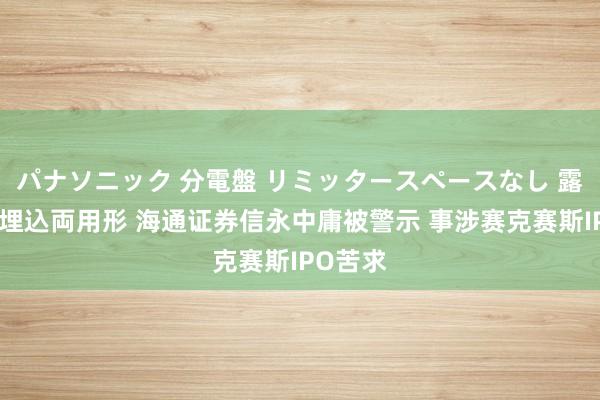 パナソニック 分電盤 リミッタースペースなし 露出・半埋込両用形 海通证券信永中庸被警示 事涉赛克赛斯IPO苦求