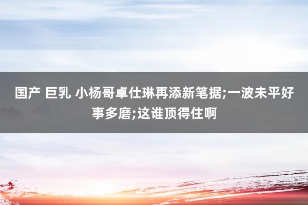 国产 巨乳 小杨哥卓仕琳再添新笔据;一波未平好事多磨;这谁顶得住啊
