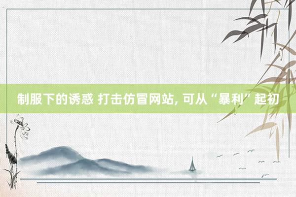 制服下的诱惑 打击仿冒网站， 可从“暴利”起初