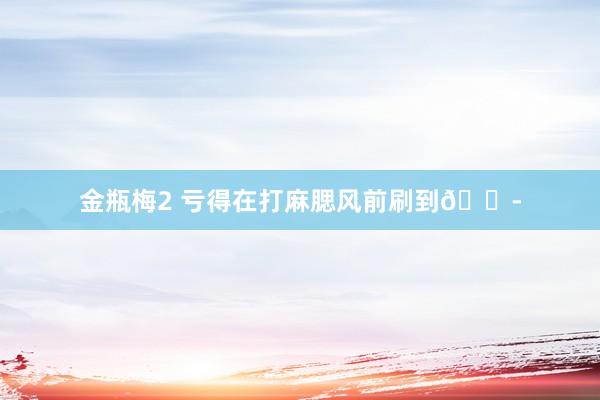 金瓶梅2 亏得在打麻腮风前刷到😭
